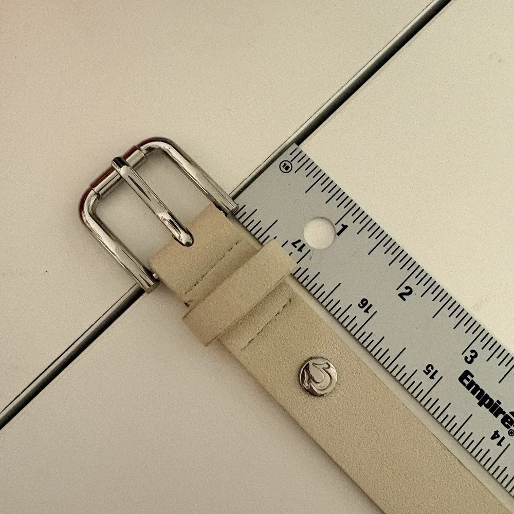 True Religion Ivory Belt Leather Horseshoe Logo Women's S/M Western